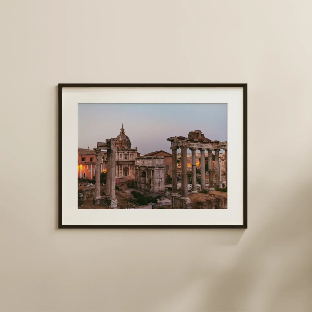 Roman Forum Sunset print depicting the famous Roman Forum in Rome, Italy