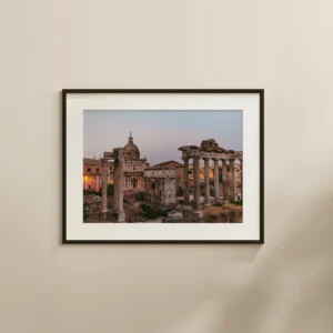 Roman Forum Sunset print depicting the famous Roman Forum in Rome, Italy